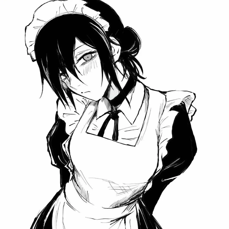 black and white anime girl pfp