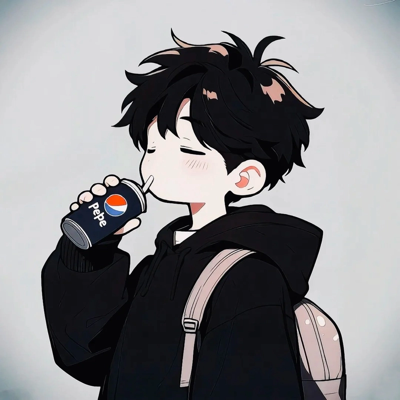 anime boy pfp drinking 