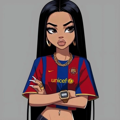 baddie pfp cartoon digital illustration