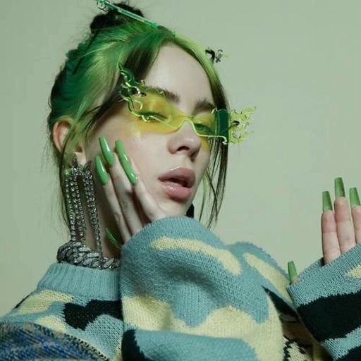 aesthetic billie eilish pfp neon style
