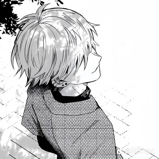 anime black and white aesthetic pfp 