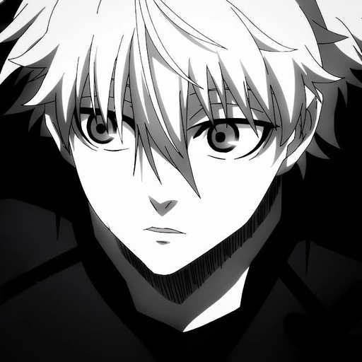 anime pfp black and white cute 