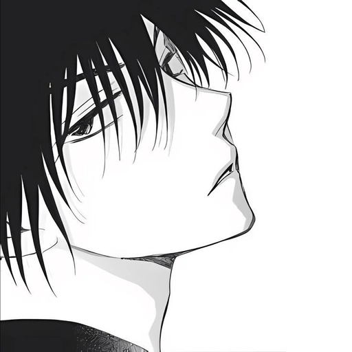 cool anime black and white pfp 