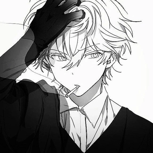 anime black and white pfp cool aesthetic 