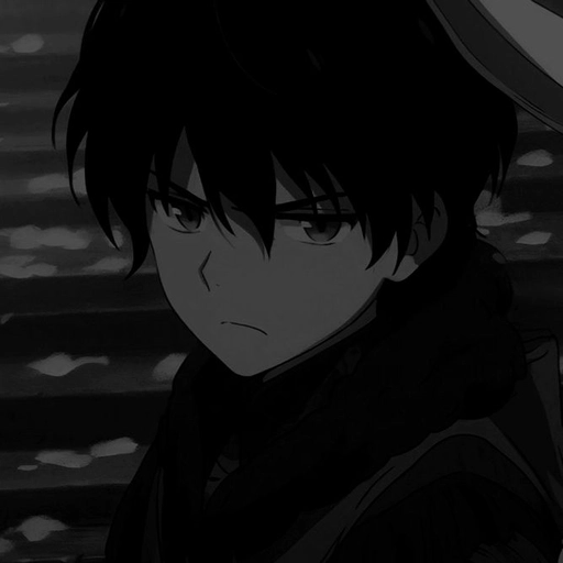 cute black and white anime pfp aesthetic 
