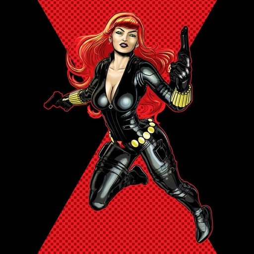 black widow pfp neon