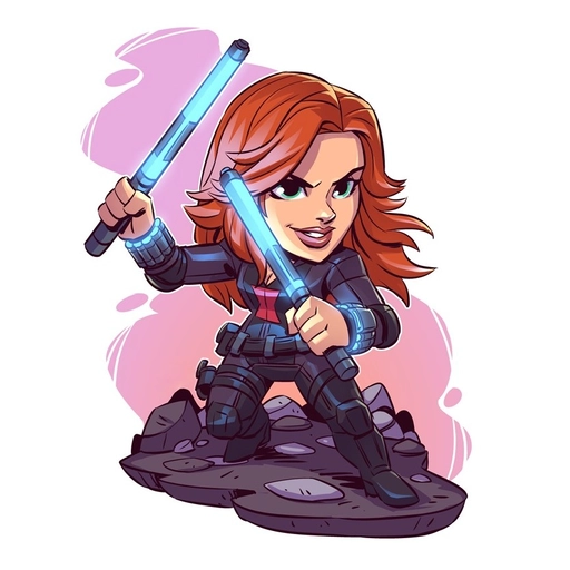 black widow pfp chibi