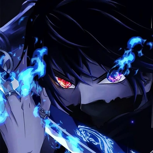black and blue anime pfp