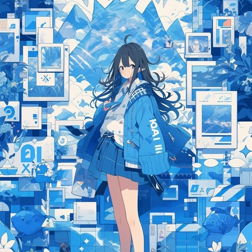 relaxing blue anime pfp