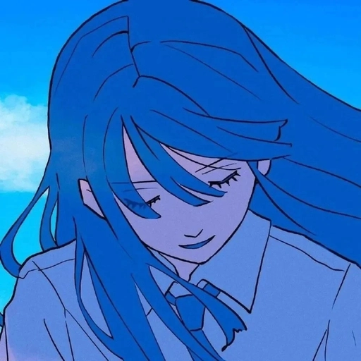 dreamy blue hair anime pfp