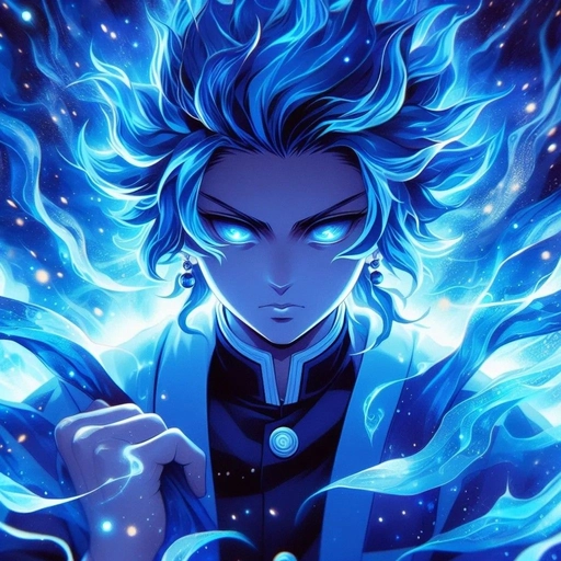 aesthetic blue hair anime pfp