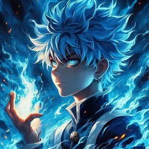 soft pastel blue anime pfp