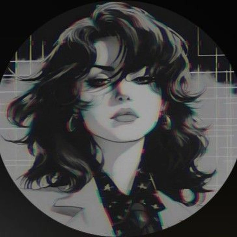 aesthetic dark pfp with soft kawaii look