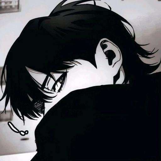 sad dark anime pfp boy 