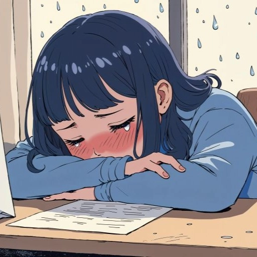 sad anime girl depressed pfp