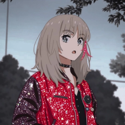 glittery pastel anime character icon