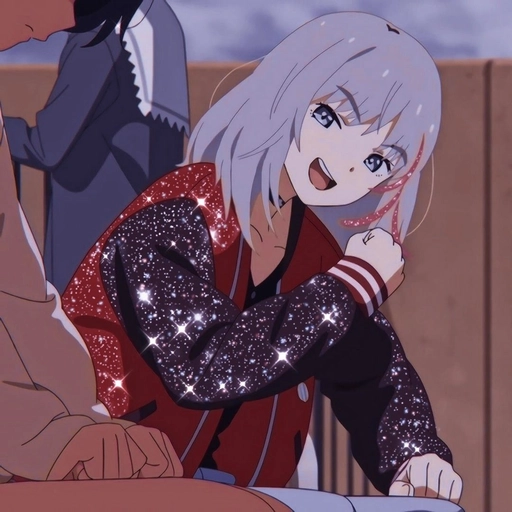 anime pfp with glitter