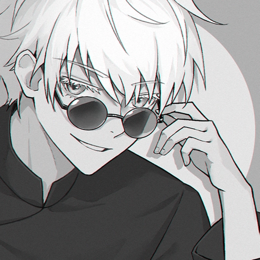 gojo manga pfp black and white 