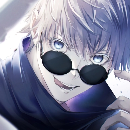 gojo pfp with dark theme 