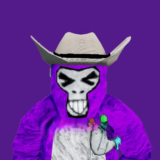 gorilla tag pfp purple cartoon