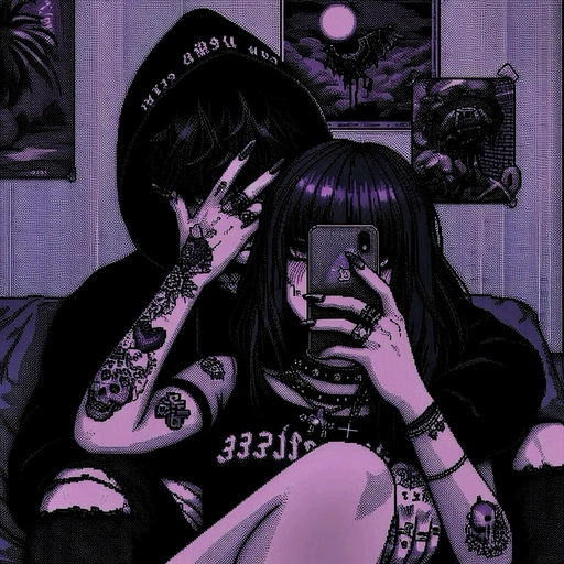 goth aesthetic anime pfp cute and dark