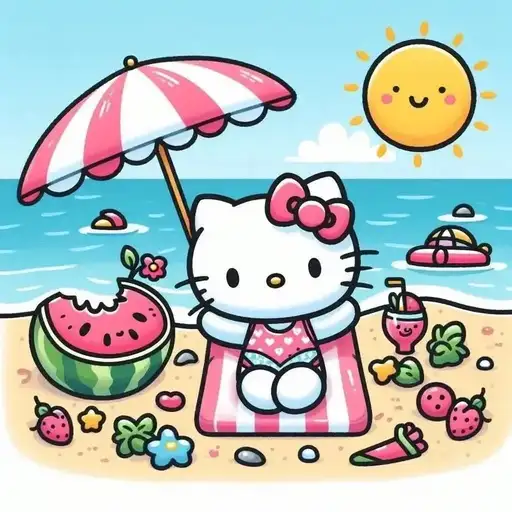 hello kitty 3d pfp shiny effect 