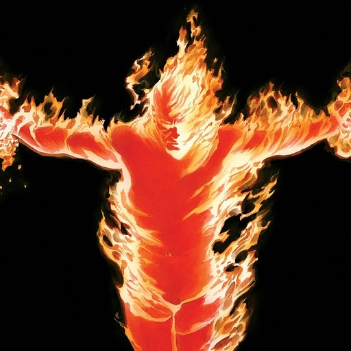 human torch marvel comics pfp