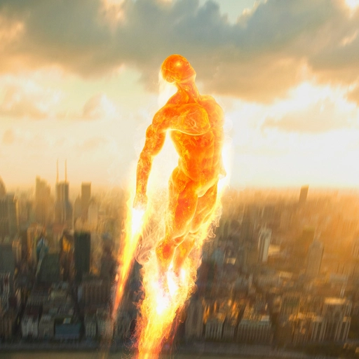 human torch colorful pfp