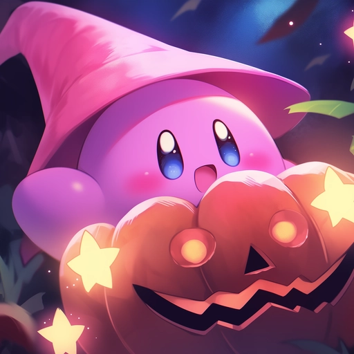 kirby halloween pfp illustration