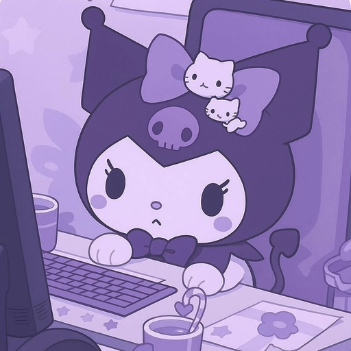 purple kuromi pfp design 