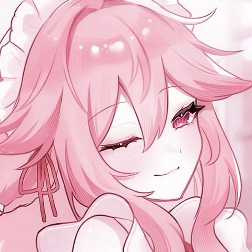 hot pink anime girl icon