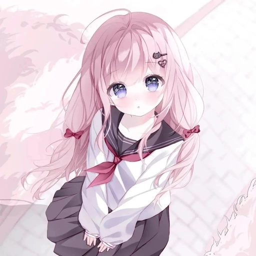 anime girl with pink hair