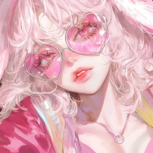 light pink anime pfp whimsical aesthetic