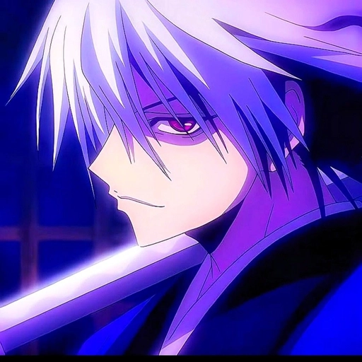 purple anime guy pfp stylish