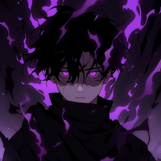 cool purple anime pfp vibrant