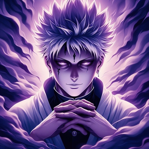purple anime guy pfp confident