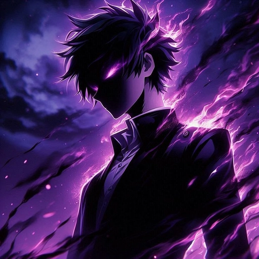 light purple anime pfp soft