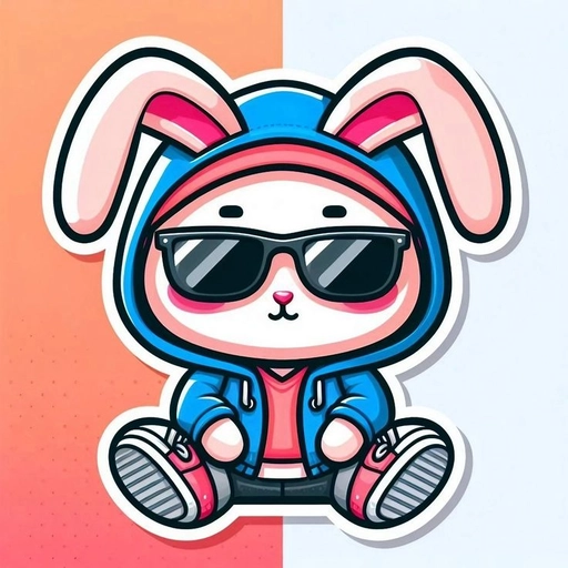rabbit hoodie pfp cartoon digital art