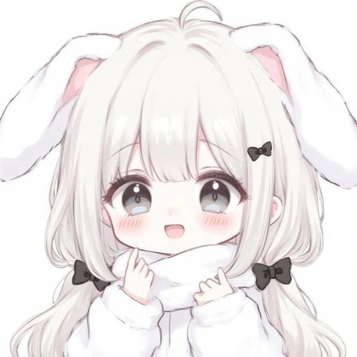 rabbit hoodie pfp cartoon chibi style