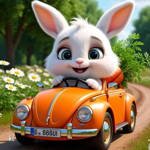 cute bunny in hoodie cartoon style