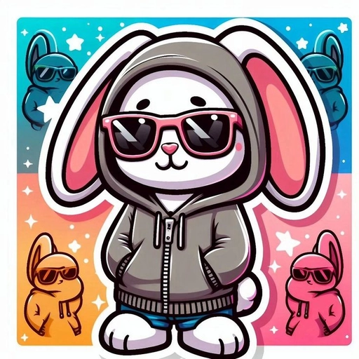 fun rabbit hoodie cartoon art