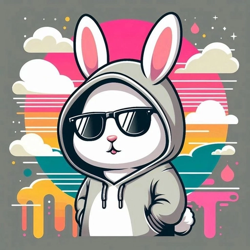 rabbit hoodie pfp cartoon pastel