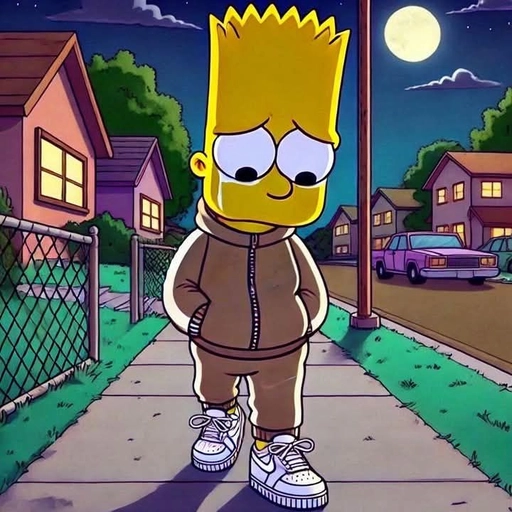 bart simpson sad pfp aesthetic