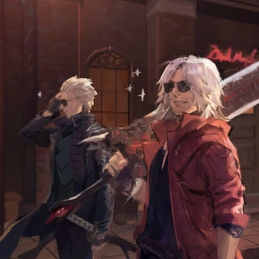 dante and vergil matching pfp anime drawing 