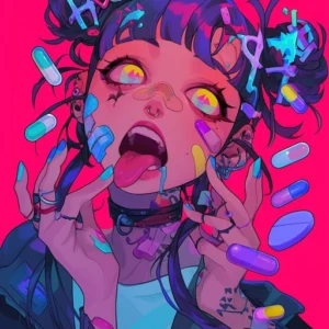 aesthetic purple y2k pfp vibrant