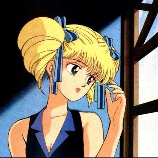 90s anime aesthetic pfp girl synthwave