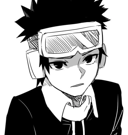 obito pfp black and white film grain