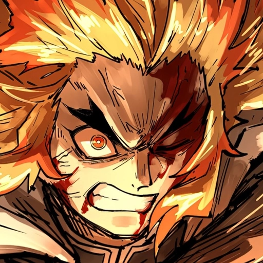 rengoku pfp bright flames
