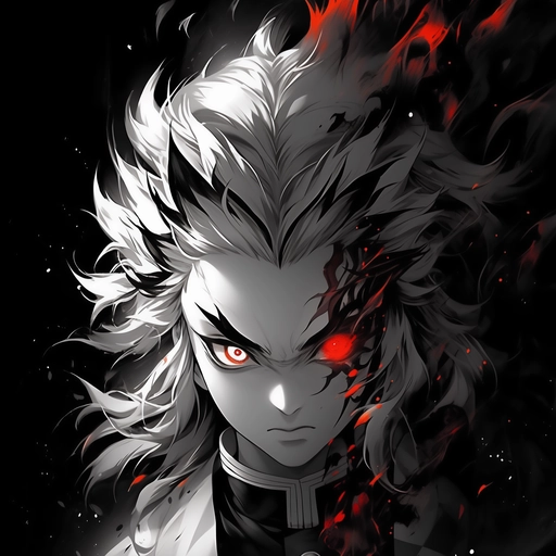 rengoku pfp black and white
