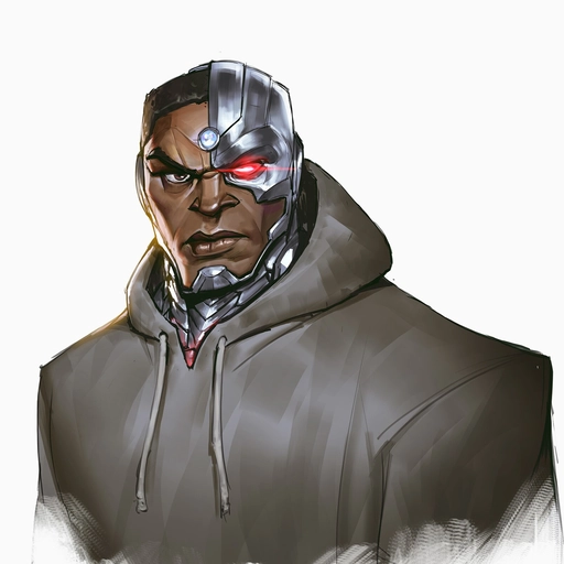 half robot cyborg pfp